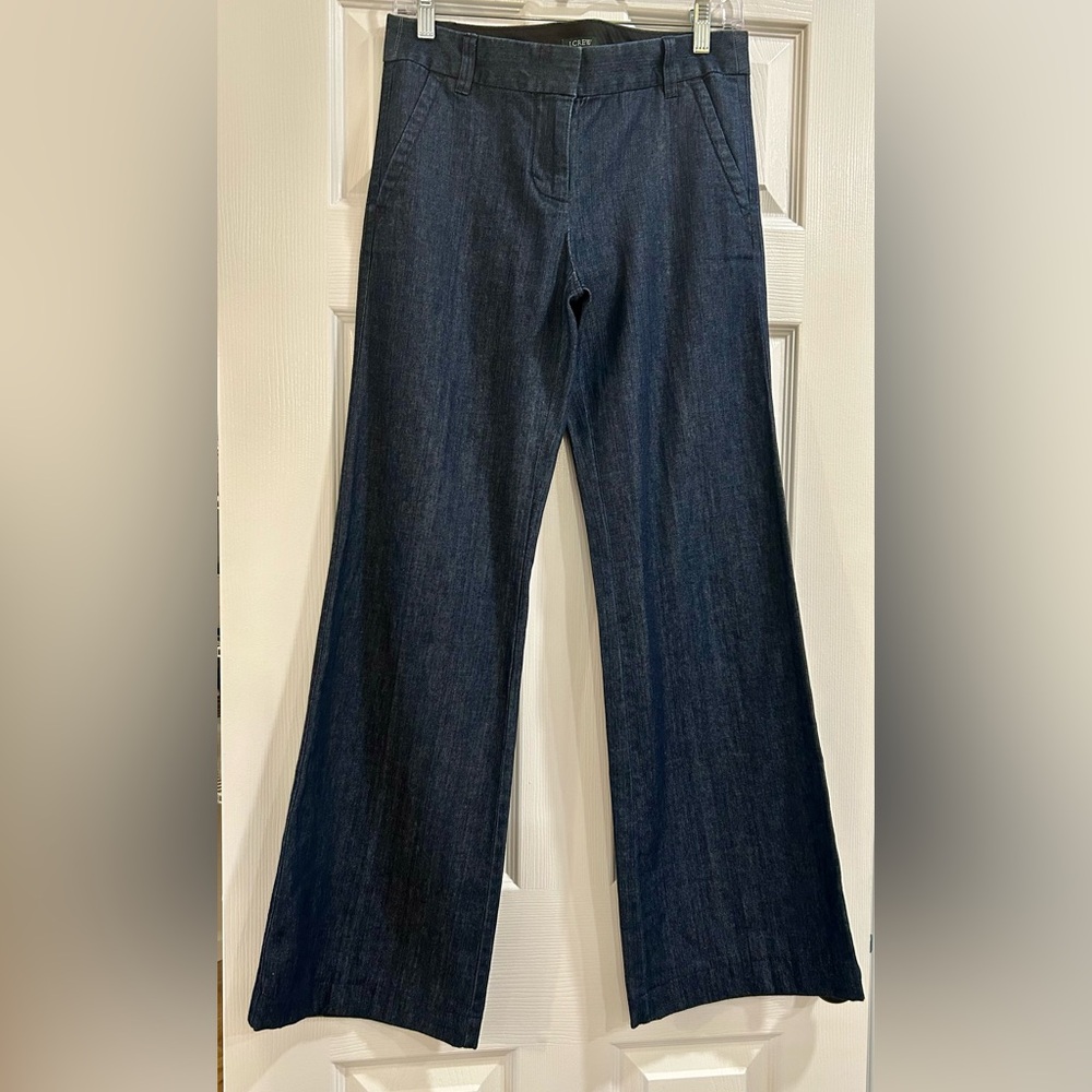 J. Crew Women's Dark Blue wide Leg trouser Jeans